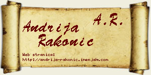 Andrija Rakonić vizit kartica